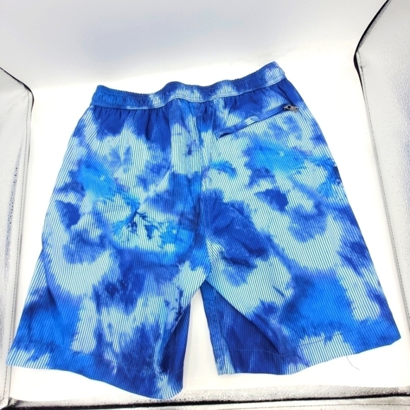 Onia "Charles 7" Ocean Blue Tie Dye Stripe printed swim shorts Size S - Picture 8 of 11